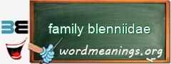 WordMeaning blackboard for family blenniidae